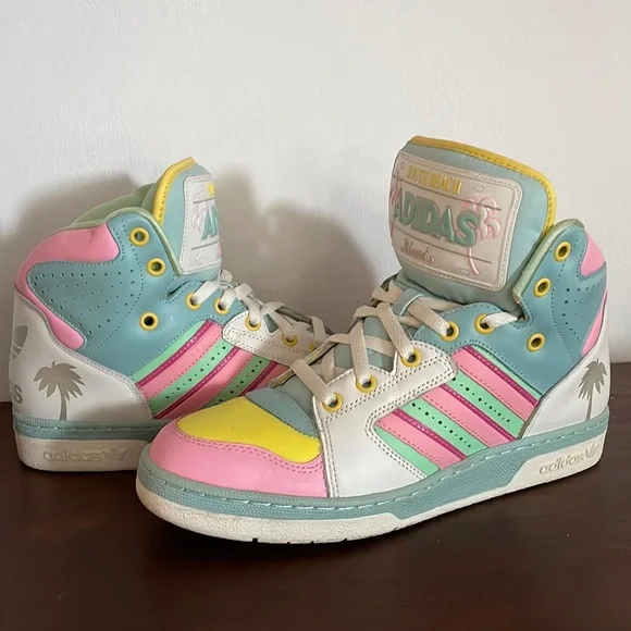 靴 adidas by JEREMY SCOTT JS plate sneaker Adidas Originals JS Letters Multicolor High Top Sneaker